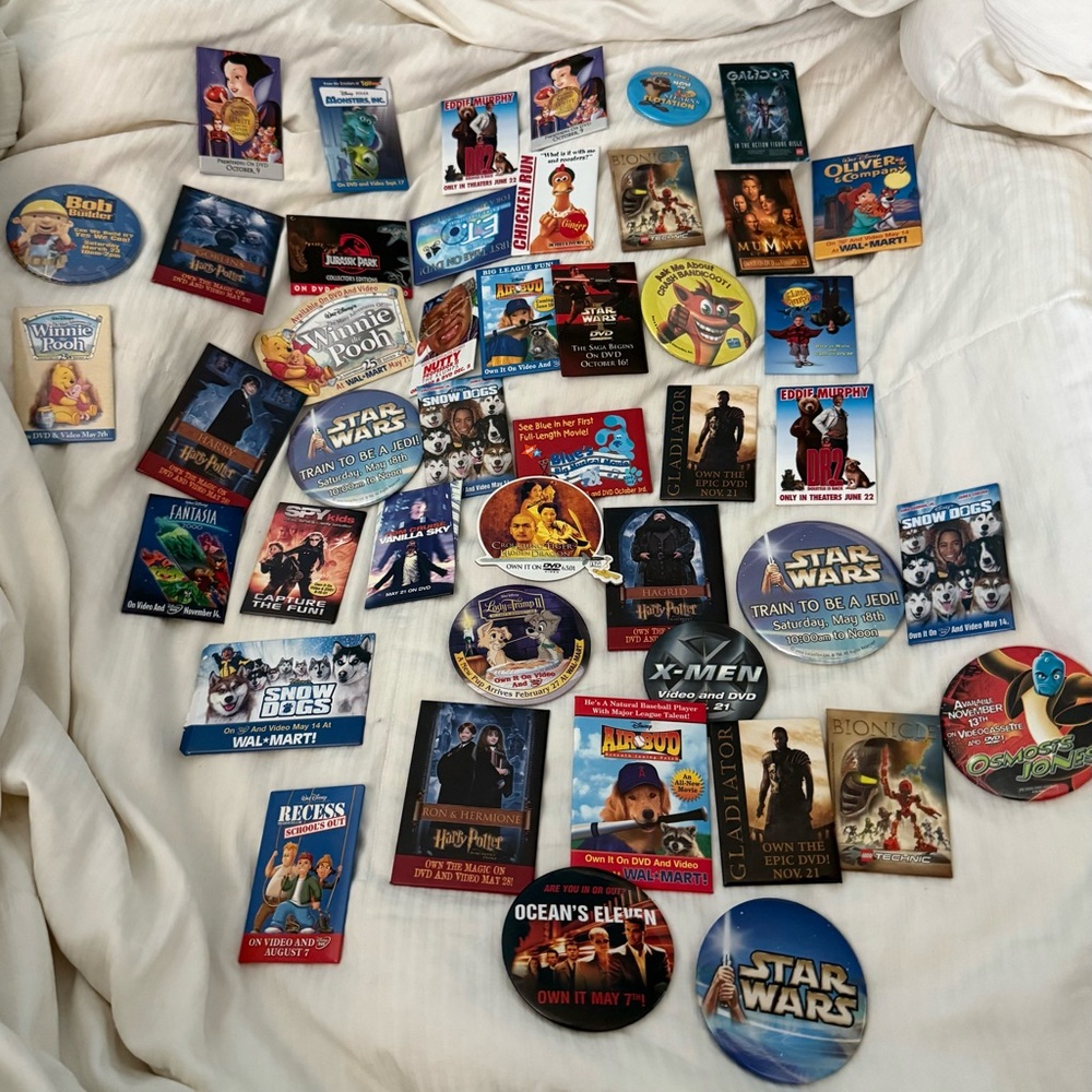 Collection of Movie and TV Show Buttons.